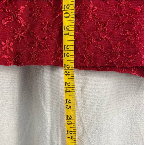 Kathy Lee Womens 22/24 Red Pull On Top Embroidered Design Short Sleeve - Picture 7 of 7